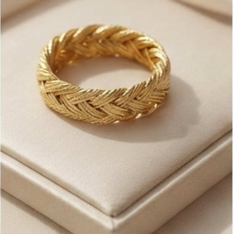 Woven texture gold ring