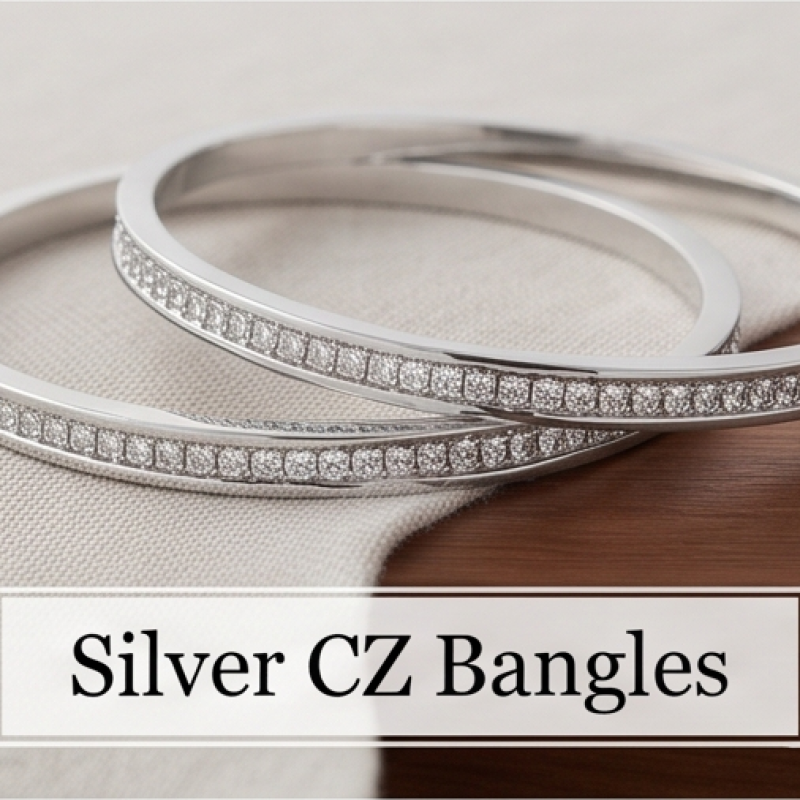 Silver CZ Bangles