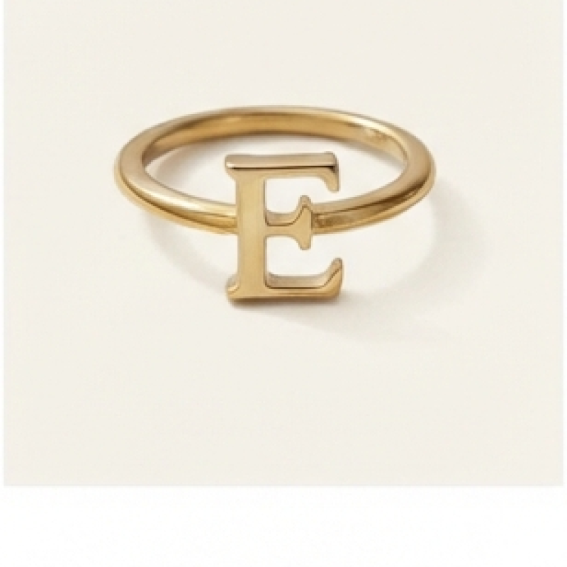 Initial 'E' gold rings