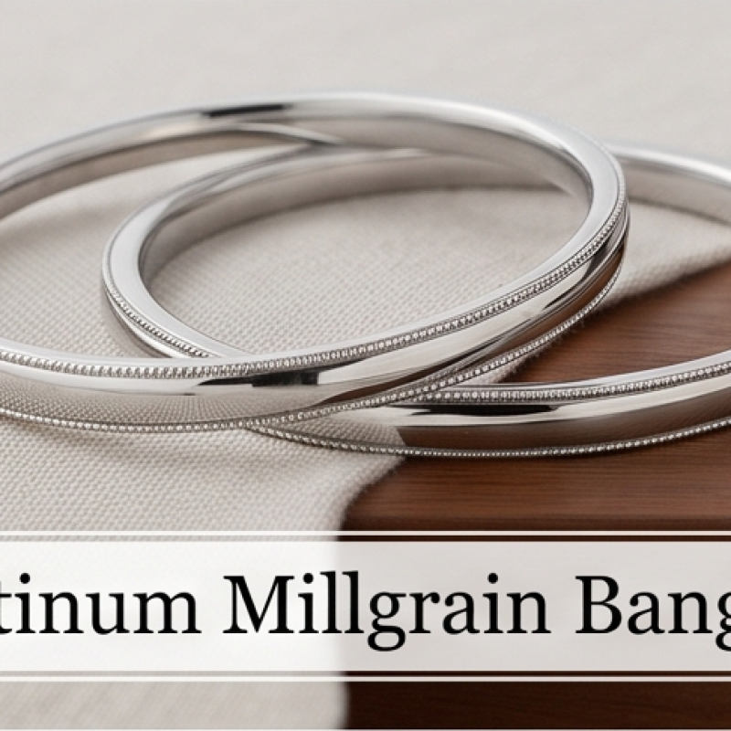 Platinum Millgrain Bangles